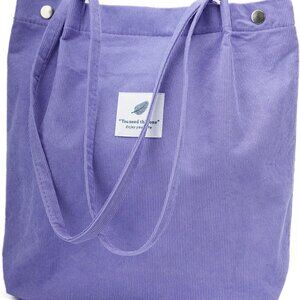 Corduroy Tote Bag for Women Small Shoulder Purse with Inner Pockets Travel
